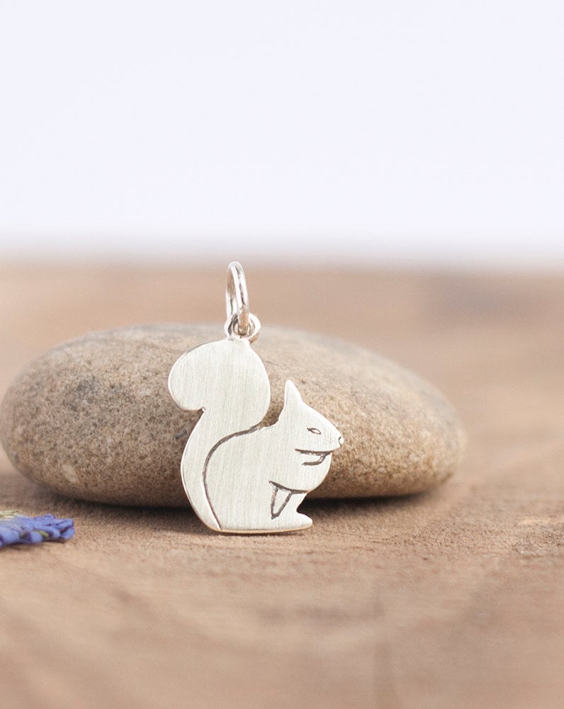 Eichhörnchen, Silber Eichhörnchen Halskette, Sterling Anhänger, Tier Waldtiere, Wald Halskette von TOTOanimals