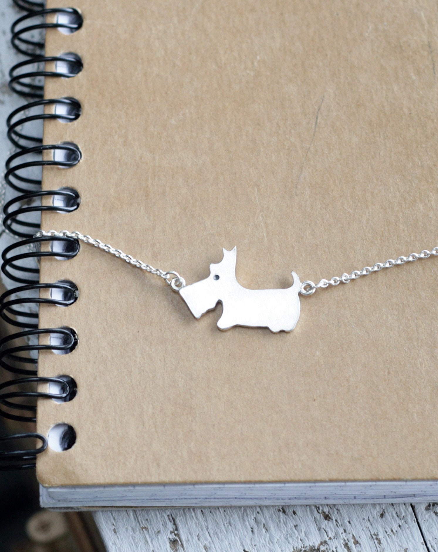 sterling Silber 925 Scottish Terrier Halskette Scottie Anhänger von TOTOanimals