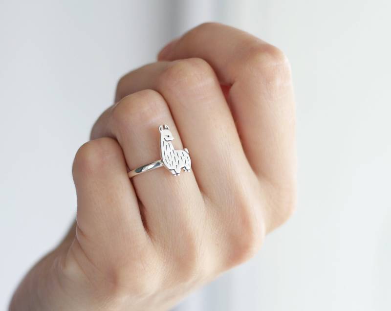 sterling Silber Alpaka Lama Ring Geschenke Tierring von TOTOanimals