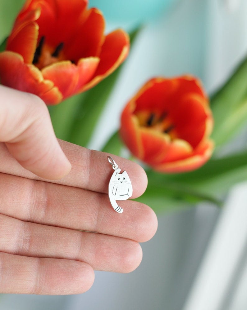 sterling Silber Personalisierte Katzenhalskette sterling Silber Personalisierte Katzenhalskette von TOTOanimals