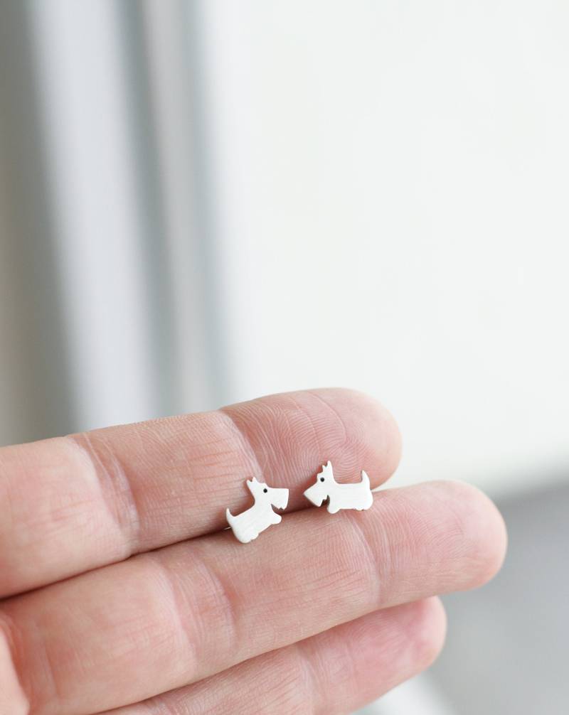 sterling Silber Scottish Terrier Ohrstecker von TOTOanimals