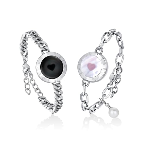 TOTWOO Pärchen Armband Paar Geschenke Partnerarmband Langstreckenberührung Pärchen Geschenke Liebes Fernbeziehung Geschenk für Sie Vibration & Aufleuchten für Liebespaare von TOTWOO