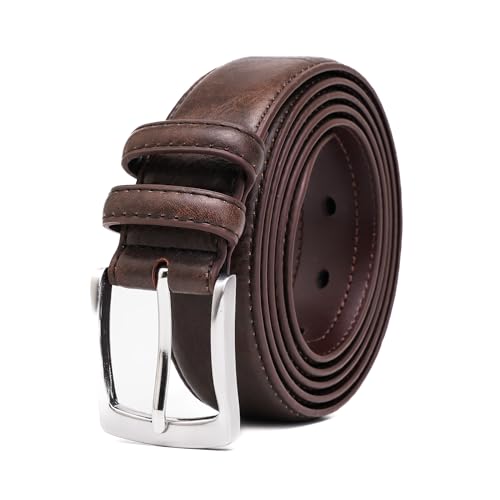 TOUGERJOY Herren Gürtel groß & hoch 142,2 cm - 203,2 cm Echtleder Gürtel Verstärkter Riemen Freizeit Arbeit Jeans Extra Lange Gürtel, Braun 3, Taillenumfang: 183–183 cm = Gürtellänge: 203.2 cm. von TOUGERJOY