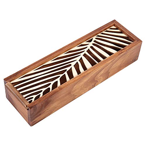 TOUISEDGI Federmäppchen aus Holz, Langlebig, 4 Arten, Federmäppchen, Box Für Schreibtisch, Schreibwaren, Aufbewahrung, Organizer, Für Studenten, Zuhause, Schule, Büro(Leaf Type) von TOUISEDGI