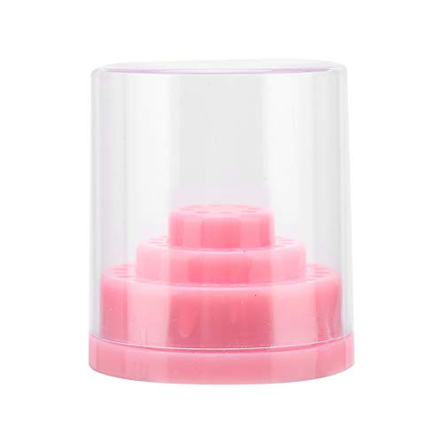 TOUISEDGI Nail Drill Bit Case Holder 48 Slots Manicure Tool Organizer Display Stand Purple Plastic (Pink) von TOUISEDGI