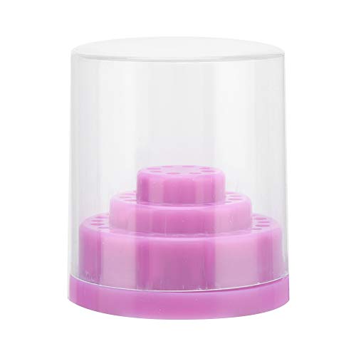 TOUISEDGI Nail Drill Bit Case Holder 48 Slots Manicure Tool Organizer Display Stand Purple Plastic (Violet) von TOUISEDGI