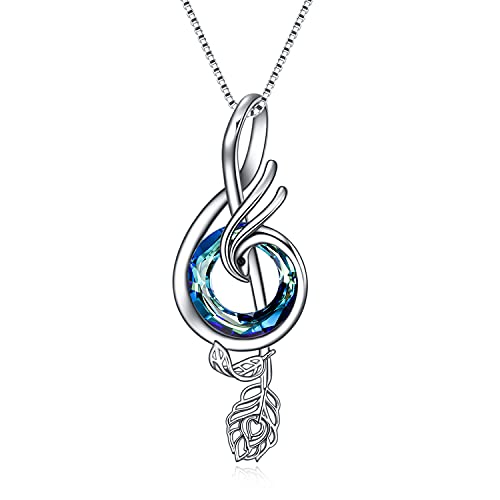 TOUPOP Geschenke für Musikliebhaber Sterling Silber Nirvana of Phoenix Halskette Musiknote Anhänger Schmuck mit kristall Musikgeschenke für Frauen Geburtstagsgeschenk Weihnachtsgeschenke für Mädchen von TOUPOP