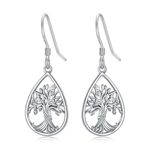 TOUPOP Lebensbaum Ohrringe für Damen Sterling Silber Keltisch Knot Baum Ohrringe irischer Schmuck Geschenke für Frauen ihre Tochter Mutter Ehefrau Jahrestags und Geburtstagsgeschenke von TOUPOP
