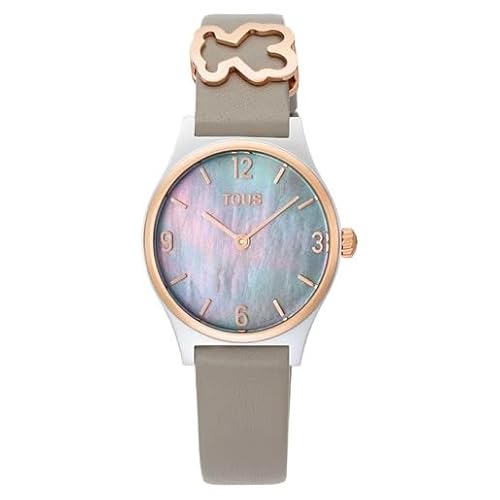 TOUS Analoge Uhr mit Lederarmband, Stahl und Zifferblatt aus Perlmutt Epic Icon, Armband Schwarz, Klassisch TOUS Analoge Uhr mit Lederarmband, Stahl und Zifferblatt aus Perlmutt Epic Icon, Armband Schwarz, Klassisch von TOUS
