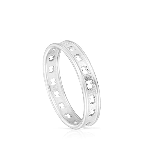 TOUS Ring aus Sterlingsilber für Damen mit Bärenmotiv Gr. 12, elegant und modern, Kollektion Bear Row von TOUS
