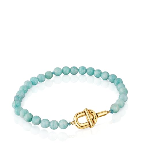 TOUS Damen-Armband mit 18-karätigem Gold auf Sterlingsilber und Amazoniten, Kollektion Manifesto von TOUS