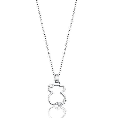 TOUS Halskette aus Sterlingsilber für Damen mit Bärenmotiv 1,6 cm, 45 cm lang, klassisch und vielseitig, Kollektion Silhouette von TOUS