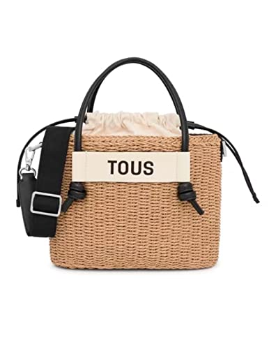 TOUS Damen Scoubidou Babytragetasche, mittelgroß, Natur-Schwarz, beige von TOUS