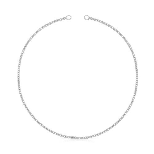 TOUS Halskette für Damen aus Sterlingsilber mit kleinem Ring, 42 cm lang, Kollektion Hold von TOUS