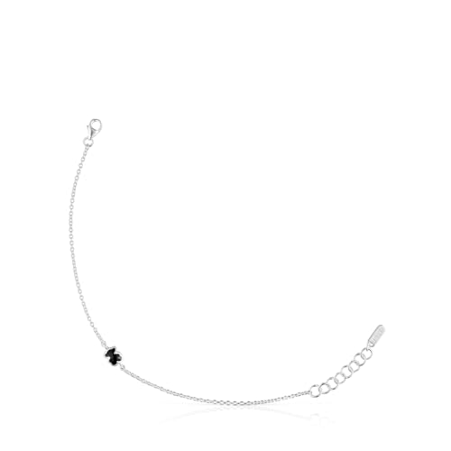 TOUS Damen Armband aus Sterlingsilber mit 6 mm Onyxmuster, 17,5 cm lang und Karabinerverschluss, Icon Color Collection von TOUS