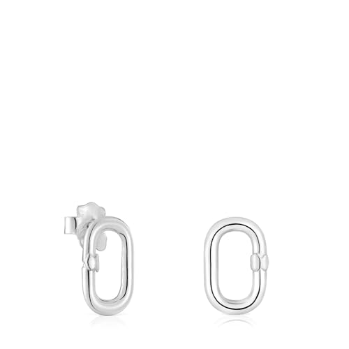 TOUS Kleine Ohrringe für Damen aus Sterling Silber, Kollektion Hold Oval von TOUS