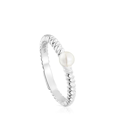 TOUS Ring aus Sterlingsilber und Zuchtperle, Größe 14, Kollektion Motive von TOUS