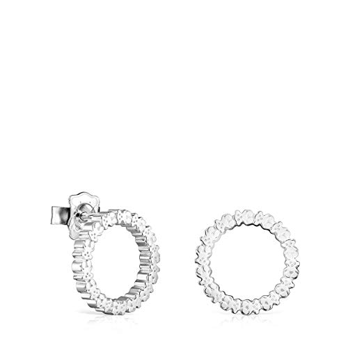 TOUS Creolen aus Sterlingsilber für Damen mit Druckknopfverschluss und 15 mm Durchmesser, klassisch und elegant, gerade Kollektion von TOUS