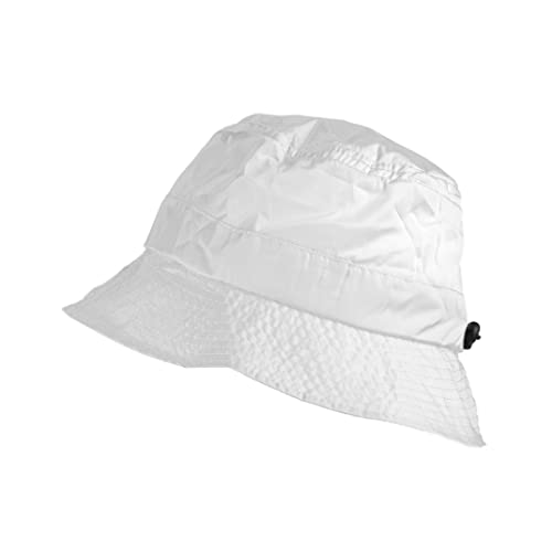 Toutacoo, Bucket Regenhut, einfach zu Falten in der integrierten Tasche. Nylon-Optik -(03-Weiss/Regen) von Toutacoo