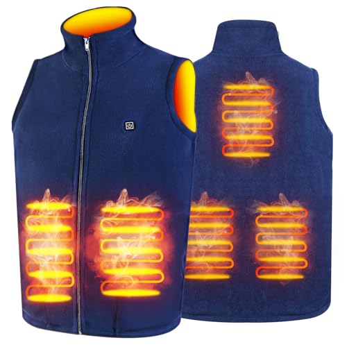 TOUVE Beheizte Weste, Polarfleece-Heizjacke Beheizbare Weste, Heizweste Herren Damen, Prämie Beheizbare Jacke Elektrische, 3 Einstellbar Temperatur Elektrischer Beheizte Weste (Ohne Powerbank) von TOUVE