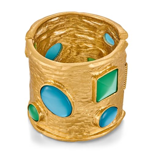 TOVABA Armreifen Gold Damen – Eleganter Armreif Gold mit Bunte Edelsteine, Unempfindlich, Geschenk für Besondere Anlässe und Täglichen Gebrauch – Feiner Goldener Armreif Damen von TOVABA
