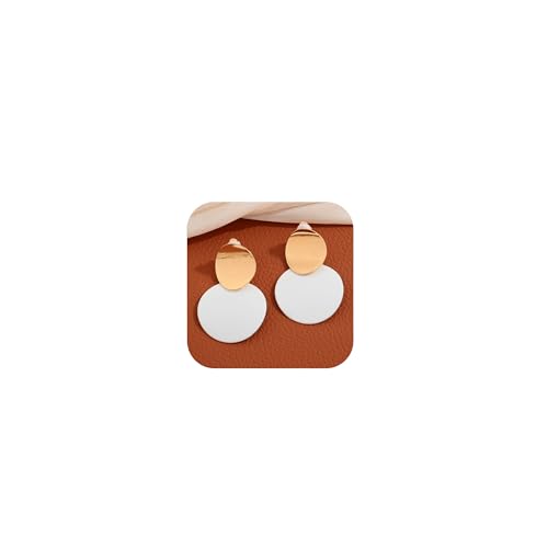 TOVABA Clip Ohrringe Gold mit Weißem Damen, Elegante Klipp Ohrringe mit Modernem Design, Goldene Ohrringe mit Weißem Akzent, Hypoallergen und Langlebig, Stilvolle Accessoires für Frauen von TOVABA