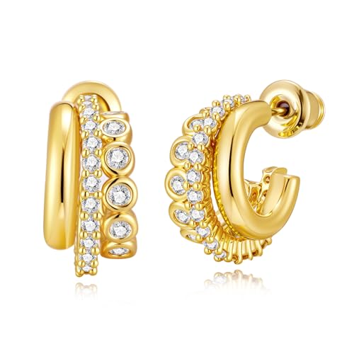 TOVABA Damen Gold Ohrringe mit Strasssteinen – Hypoallergen, Nicht Verblasend, Mode Ohrringe für Jeden Anlass, Geschenk TOVABA Damen Gold Ohrringe mit Strasssteinen – Hypoallergen, Nicht Verblasend, Mode Ohrringe für Jeden Anlass, Geschenk von TOVABA