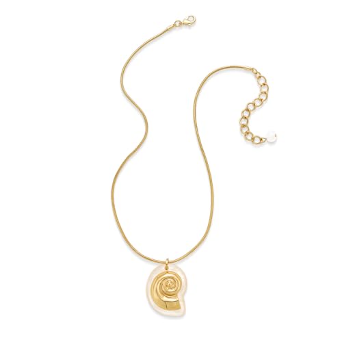 TOVABA Gold Muschelkette Damen, Goldene Sommer Kette Damen mit Muschel-Anhänger, Hypoallergen und Langlebig, Stilvolle Goldkette für Frauen von TOVABA