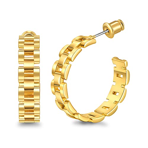 TOVABA Goldene Ohrringe Damen - Elegante Ohrringe Gold im Modernen Design, Hypoallergen, Unempfindlich, Ideale Geschenkidee für Besondere Anlässe und Täglichen Gebrauch - Ausgefallene Mode Ohrringe von TOVABA