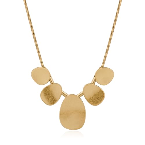 TOVABA Halskette Damen, Goldene Kette mit Geometrischem Design und Fünf Abgerundeten Anhängern, Hypoallergen und Langlebig, Stilvolle Accessoires für Frauen von TOVABA