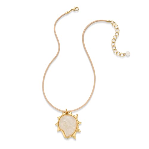 TOVABA Muschelkette und Gold Damen, Goldene Sommer Kette Damen mit Muschel-Anhänger, Hypoallergen und Langlebig, Stilvolle Goldkette für Frauen von TOVABA