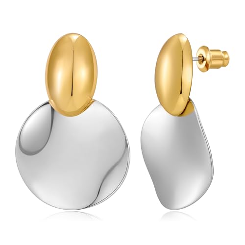 TOVABA Ohrringe Gold Silber Damen – Elegante Silber Goldene Ohrringe Damen, Modernes Design, Hypoallergen & Farbtreu, Geschenk für zu besonderen Anlässen von TOVABA