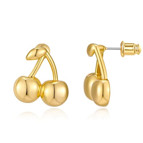 TOVABA Ohrringe Kirsche Gold Damen – Hautfreundlich, Kein Verblassen, Eleganter Modeschmuck Für Frauen, Geschenk Für Damen von TOVABA