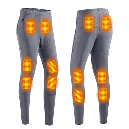 TOVCHEI Beheizte Unterwäschehose Für Damen Mit 12 Heizzonen Fleece-Gefütterte Thermo-Unterhose Mit Langer Unterhose,Grau,M von TOVCHEI