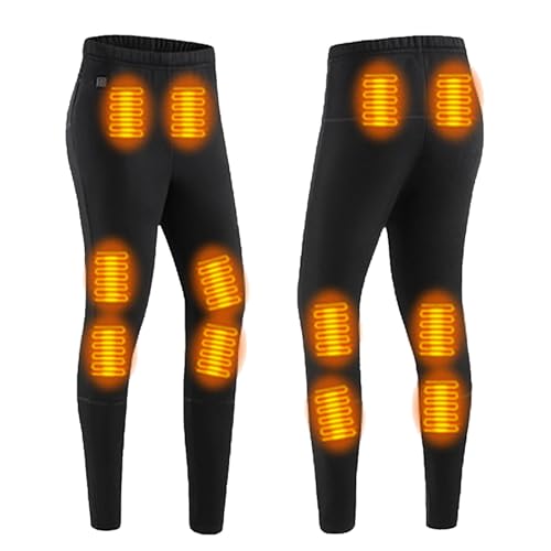 TOVCHEI Beheizte Unterwäschehose Für Damen Mit 12 Heizzonen Fleece-Gefütterte Thermo-Unterhose Mit Langer Unterhose,Schwarz,M von TOVCHEI