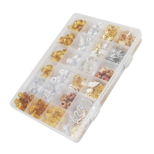 TOVINANNA 241-teiliges Haar-accessoire-set Dreadlocks Flechtringe Perlen Kein Werkzeug Nötig Haarschmuck für Frauen Party- und Hochzeitsdekorationen von TOVINANNA