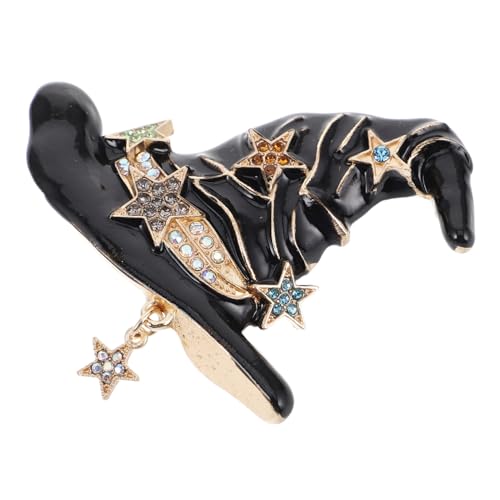 Halloween Hexenhut Brosche mit Unisex Anstecknadel für Kleidung Rucksäcke Vielseitiges Halloween Zubehör Glitzernde Verzierungen für Festliche Anlässe von TOVINANNA