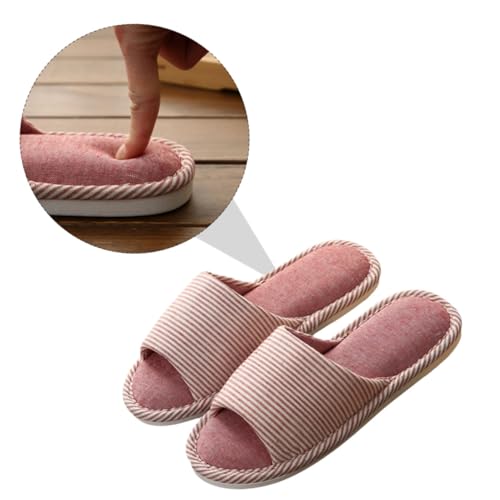 TOVINANNA 1 Paar Bequeme Hausschuhe für Damen Baumwoll Slippers mit Modischem Streifenmuster Rutschfest für und Außenbereich für Alltag TOVINANNA 1 Paar Bequeme Hausschuhe für Damen Baumwoll Slippers mit Modischem Streifenmuster Rutschfest für und Außenbereich für Alltag von TOVINANNA