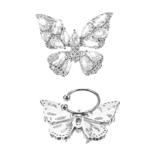TOVINANNA 1 Paar Butterfly Clip Ohrringe mit Strass Ohrklemmen für Damen Leicht und Komfortabel Nicht Piercing für Freizeit und Formelle Anlässe von TOVINANNA