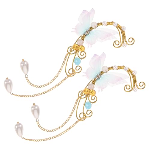 TOVINANNA 1 Paar Butterfly Ear für Damen Perlenohrringe mit Quasten Ohrclips Ohrlöcher Leichtes Design für Besondere Anlässe Zufällige Farben Zufällige Farbe Zufällige Farbe von TOVINANNA