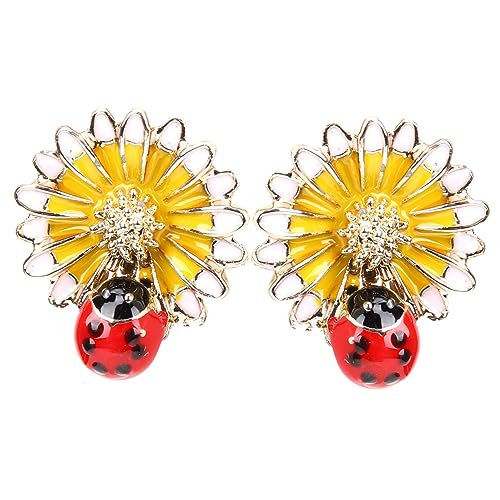 TOVINANNA 1 Paar Daisy Ohrringe mit Marienkäfer Blumenohrringe für Damen Leicht und für Alltag und Besondere Anlässe Perfektes für Geburtstage und Jubiläen von TOVINANNA