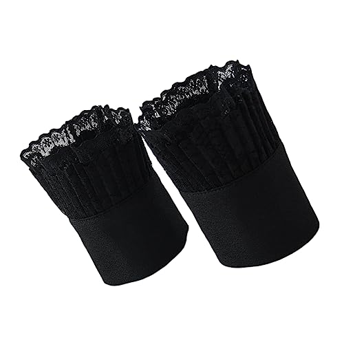 TOVINANNA 1 Paar Damen Fake Armstulpen Spitze Verstellbare Hochzeits Handgelenk Manschetten Accessoires für Brautkleider und Fotoshootings Schwarz von TOVINANNA