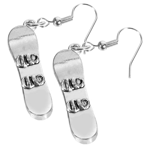 TOVINANNA 1 Paar Damen Ohrringe mit Snowboard Anhänger Hängende Ohrringe Metallischem Material für Winter und Tägliches Tragen Leicht und Hautfreundlich von TOVINANNA