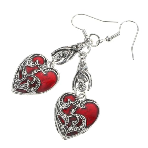 TOVINANNA 1 Paar Gothic Herz Ohrringe für Frauen Minimalistische Halloween Schmuckstücke im Herzen Design für Valentinstag und Alltag Langlebigem Tarnish Resistentem Material Gefertigt von TOVINANNA