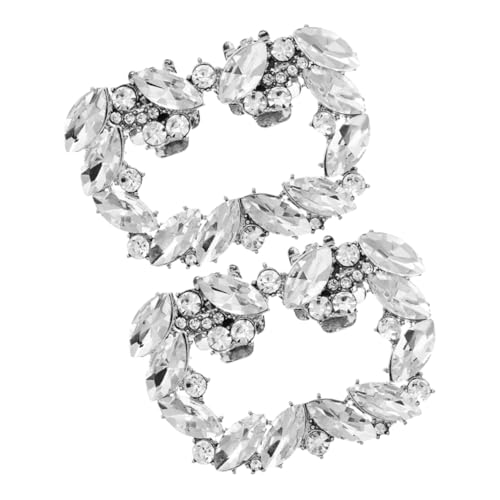 TOVINANNA 1 Paar Hochwertige Schuhclips Funkelnden Strasssteinen Abnehmbare Dekoration für Hochzeits und Partyschuhe Leicht und Tragbar Elegantes Accessoire für Damen Silber von TOVINANNA