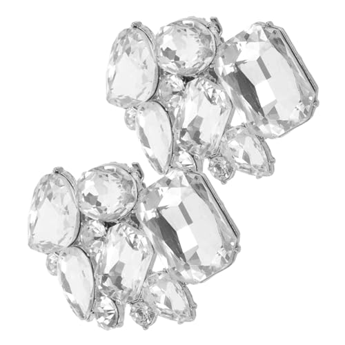 TOVINANNA 1 Paar Hochzeit Schuhclips für Damen Abnehmbare Schuhdekoration Langlebigem Legierungs Material Funkelnde High Heel Clips für Anlässe und Besondere Events Weiß von TOVINANNA