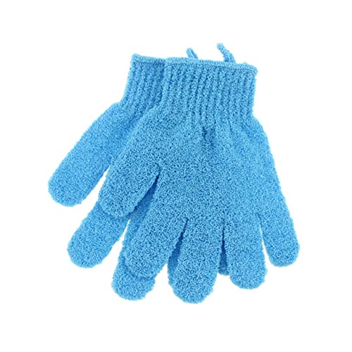 TOVINANNA 1paar Einstellbare Peeling-handschuhe Für Dusche Und Sauna Fünf Finger Duschhandschuhe Für Männer Und Frauen Blau Hautschonend Für Entspannende Körperpflege von TOVINANNA