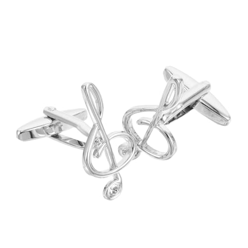 TOVINANNA 1 Paar Manschettenknöpfe Musiknoten für Herren Hochwertige Metall Cufflinks mit Eleganter Elektroplattierter Oberfläche Perfektes für Musiker und Stilbewusste Männer bei Hochzeiten von TOVINANNA