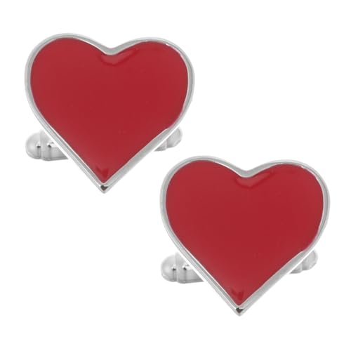 TOVINANNA 1 Paar Manschettenknöpfe Zum Valentinstag Manschettenknöpfe Für Anzüge Smoking Manschettenknöpfe Manschettenknöpfe Mit Klebenägeln Manschettenknöpfe In Herzform Romantische von TOVINANNA