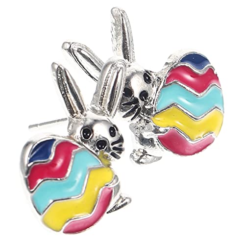 TOVINANNA 1 Paar Osterohrringe für Damen Niedliche Hasen und Eier Ohrringe Leicht und für Freunde und Familie zu Ostern Farbenfrohes Design für Aufmerksamkeit von TOVINANNA